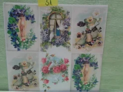3D Schneidebogen Motivpapier Toppers Liebe Hochzeit Hände Tauben Rosen Veilchen