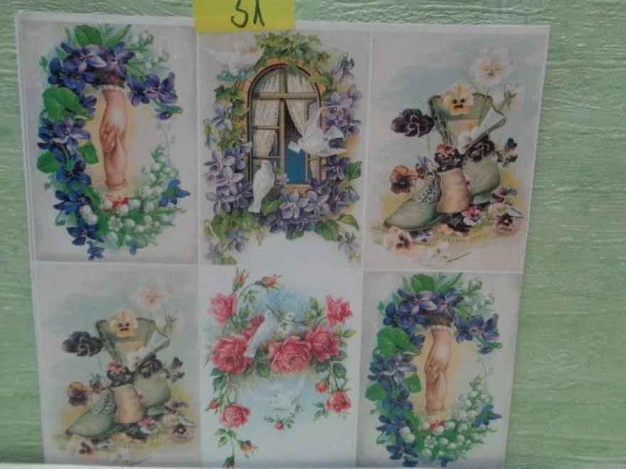 3D Schneidebogen Motivpapier Toppers Liebe Hochzeit Hände Tauben Rosen Veilchen