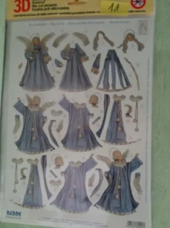 3D Stanzbogen Reddy Engel Rauschgoldengel Vintage Nostalgie Felicitas Kreutzer
