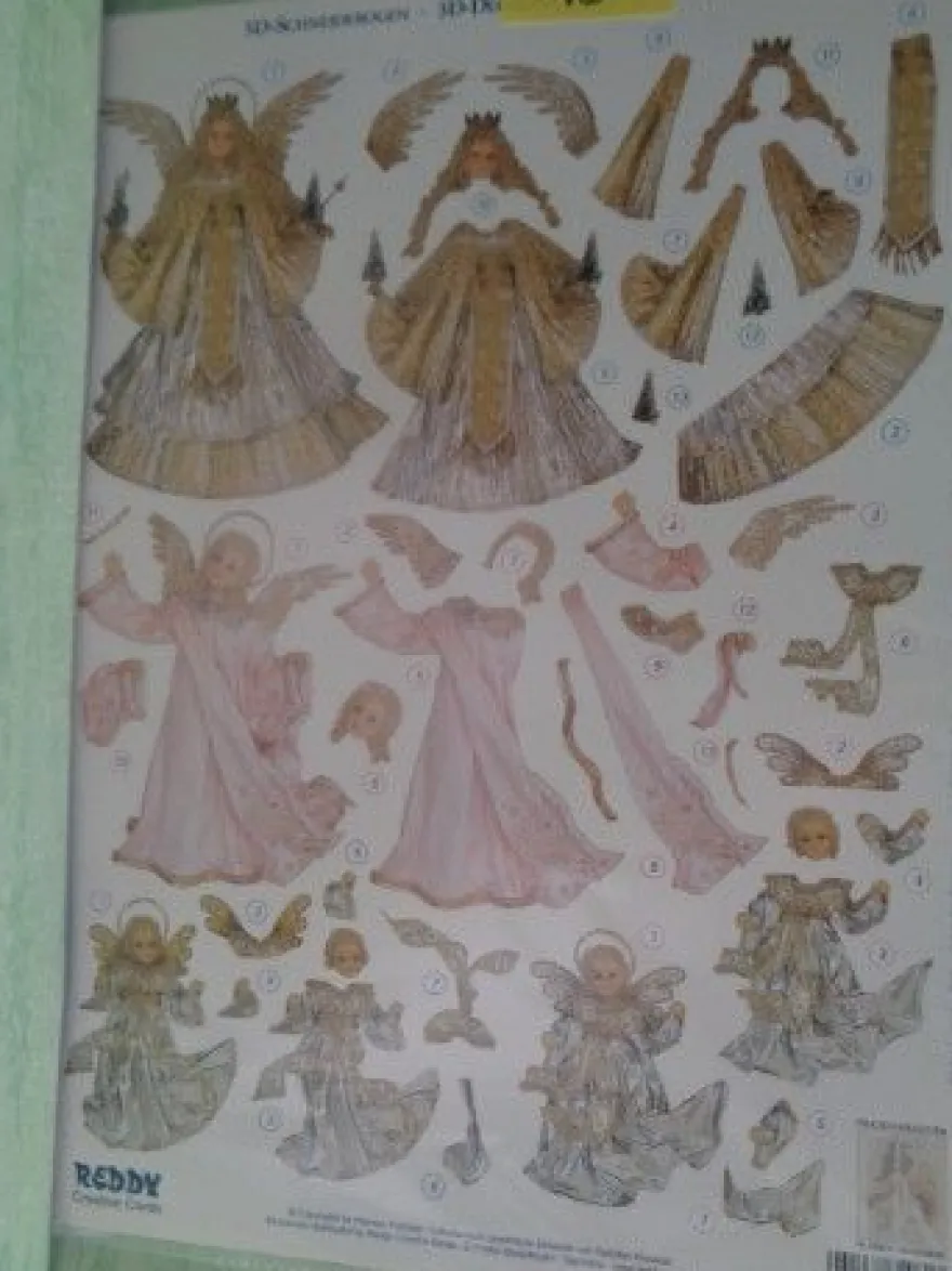3D Stanzbogen Reddy Engel Rauschgoldengel Vintage Nostalgie Felicitas Kreutzer