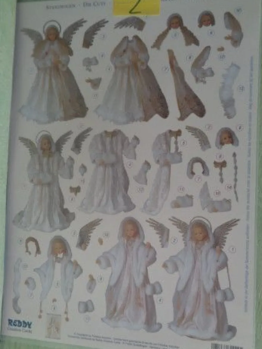 3D Stanzbogen Reddy Engel Rauschgoldengel Vintage Nostalgie Felicitas Kreutzer