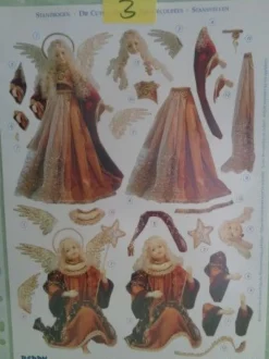 3D Stanzbogen Reddy Engel Rauschgoldengel Vintage Nostalgie Felicitas Kreutzer