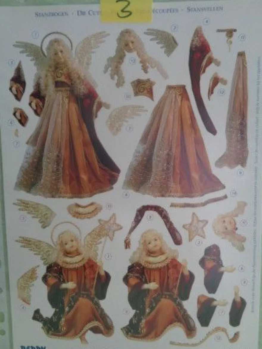 3D Stanzbogen Reddy Engel Rauschgoldengel Vintage Nostalgie Felicitas Kreutzer