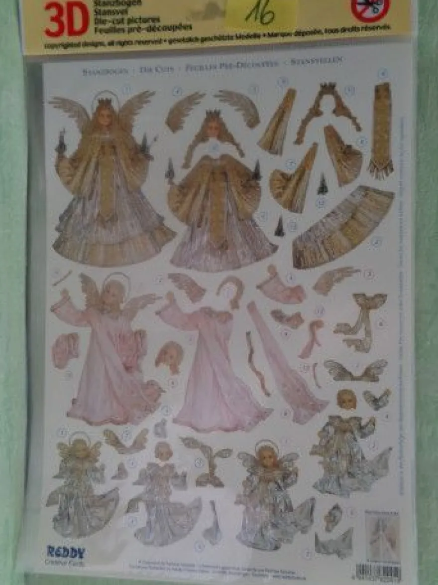 3D Stanzbogen Reddy Engel Rauschgoldengel Vintage Nostalgie Felicitas Kreutzer