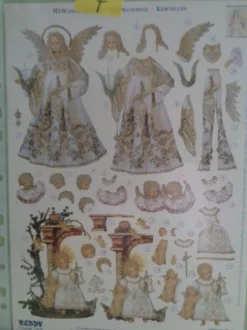 3D Stanzbogen Reddy Engel Rauschgoldengel Vintage Nostalgie Felicitas Kreutzer