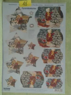 3D Stanzbogen Reddy Weihnachten Weihnachtsmann Kinder Schneemann Tiere