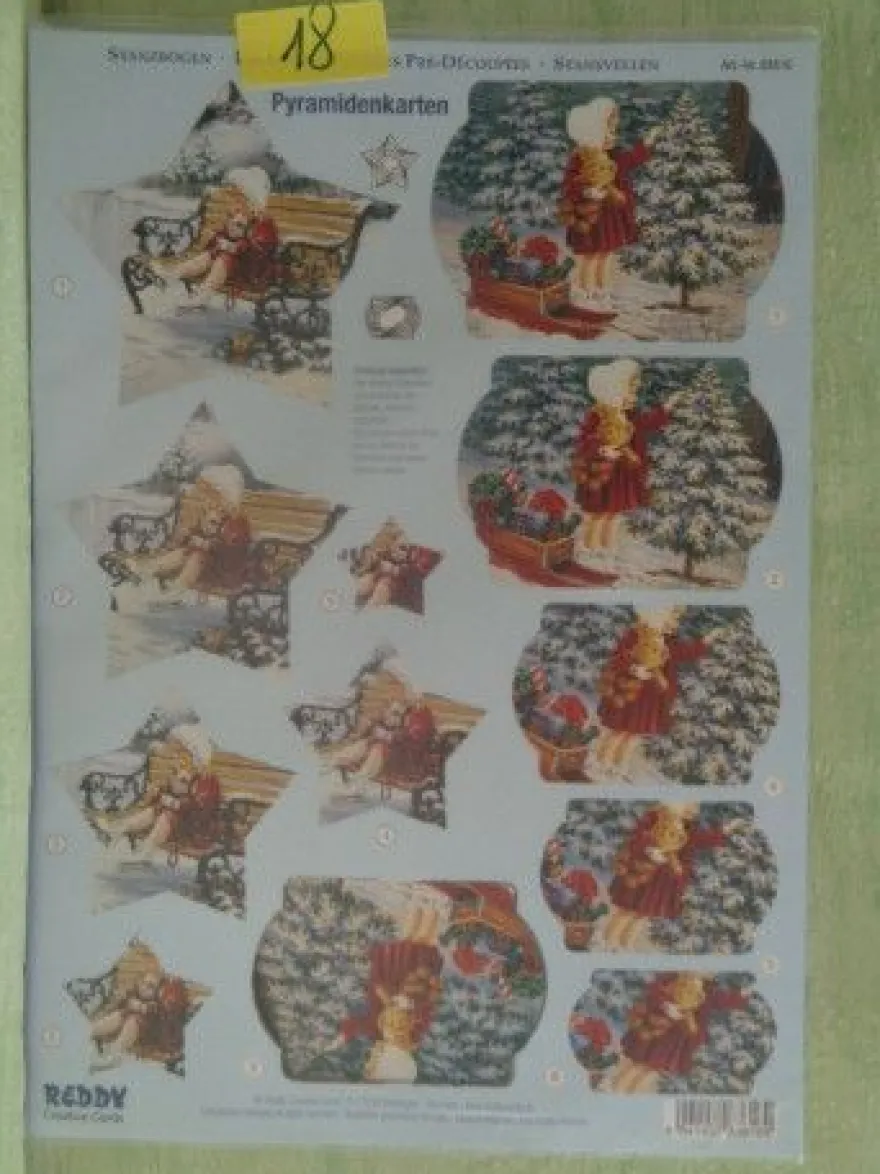 3D Stanzbogen Reddy Weihnachten Weihnachtsmann Kinder Schneemann Tiere