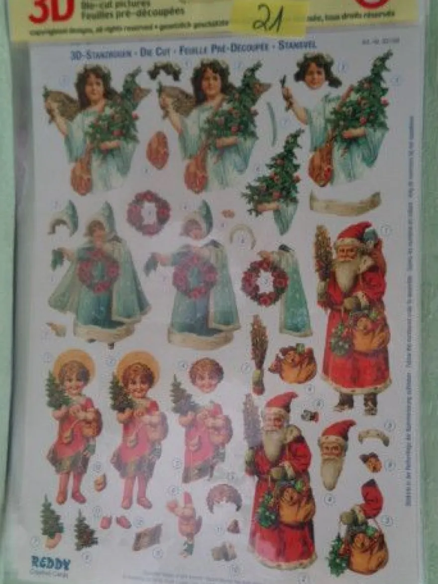 3D Stanzbogen Reddy Weihnachten Weihnachtsmann Kinder Schneemann Tiere
