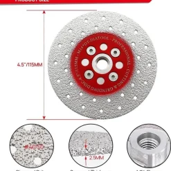 DT-DIATOOL Diamantscheibe 105 mm M14 Vakuumgelötet Trenn- und Schleifscheibe (2