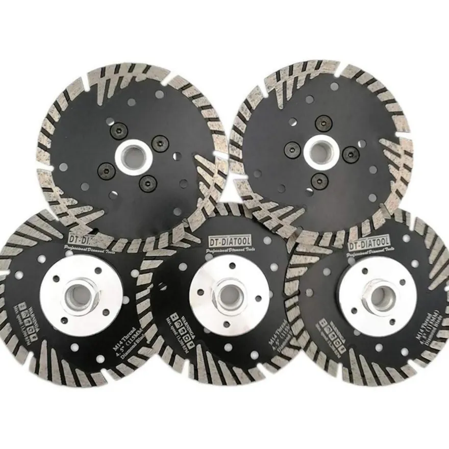 DT-DIATOOL Diamant Trennscheibe 115 mm M14 Turbo Sägeblatt mit Schutzzähnen für