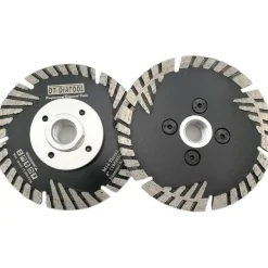 DT-DIATOOL Diamant Trennscheibe 105 mm M14 Turbo Sägeblatt mit Schutzzähnen für