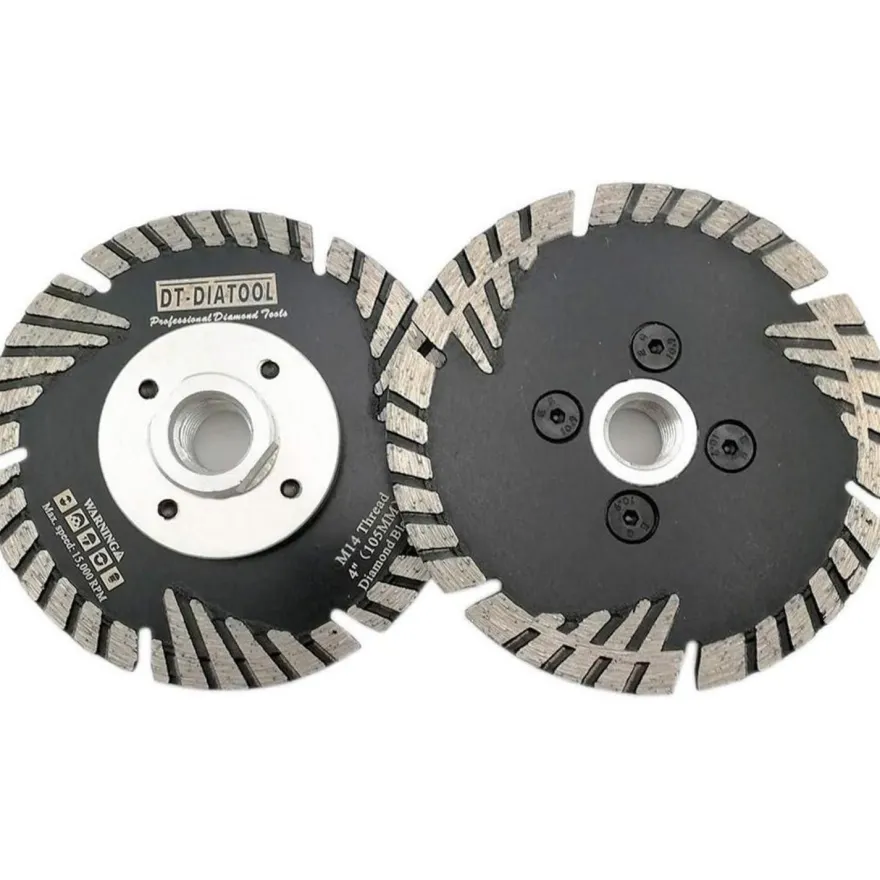 DT-DIATOOL Diamant Trennscheibe 105 mm M14 Turbo Sägeblatt mit Schutzzähnen für