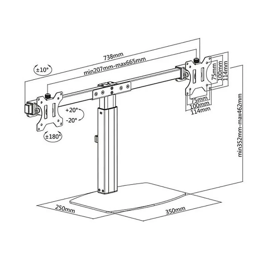Dual Monitorhalterung Universelle Monitorhalter Zwei Monitore LCD LED 17-27