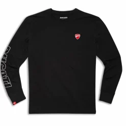 DUCATI Logo Longsleeve Herren langärmeliges T-Shirt schwarz 98771208