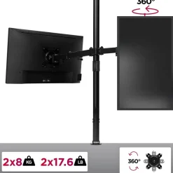 Duronic DMT152 Monitorhalterung 2 Bildschirme höhenverstellbar stabil