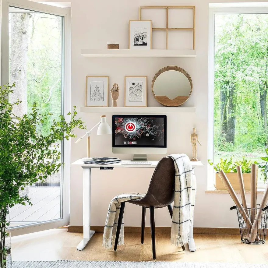 Duronic TM61 WE Höhenverstellbarer Schreibtisch elektrisch Gamer Tischgestell