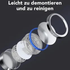 Duschkopf Hochdruck 1,5m Schlauch Halterung Edelstahl Handbrause