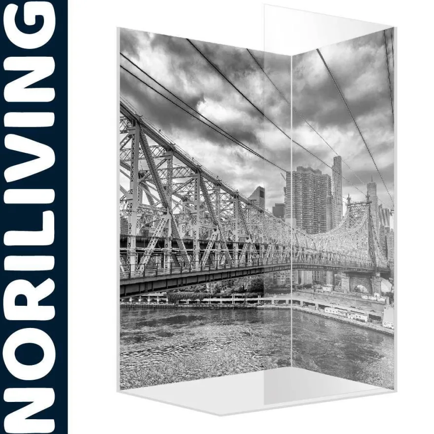 Duschrückwand Duschrückwände Ecklösung Alu Wandverkleidung Skyline Manhattan 360