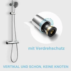 Duschschlauch 3m Edelstahl Hochdruck Brauseschlauch Knickschutz Chrom