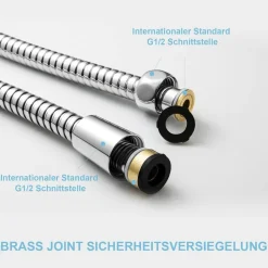 Duschschlauch 3m Edelstahl Hochdruck Brauseschlauch Knickschutz Chrom