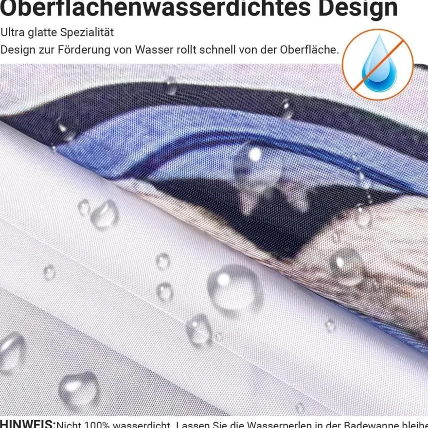 Duschvorhang Katzenschwimme 220x200cm Antischimmel wasserabweisend Polyester