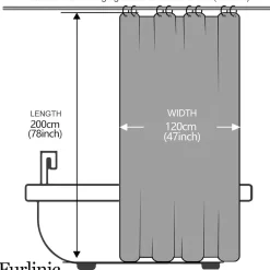 Duschvorhang Textil Anti-schimmel Wasserdicht Dunkelgrau 120x200cm