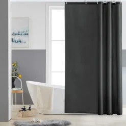 Duschvorhang Textil Anti-schimmel Wasserdicht Dunkelgrau 120x200cm