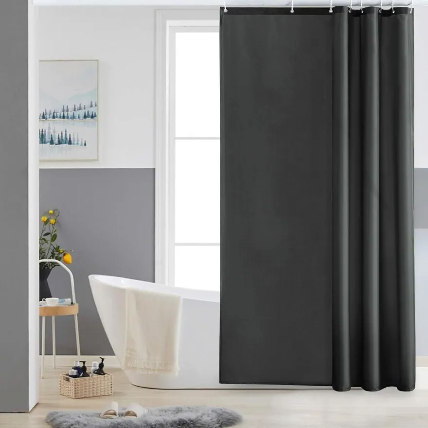 Duschvorhang Textil Anti-schimmel Wasserdicht Dunkelgrau 120x200cm