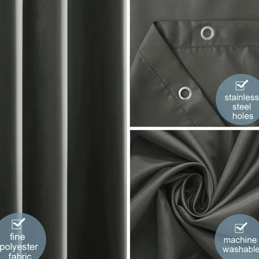 Duschvorhang Textil Anti-schimmel Wasserdicht Dunkelgrau 120x200cm