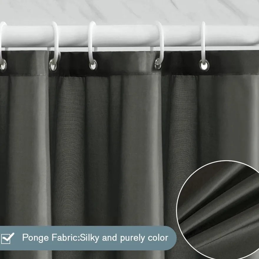 Duschvorhang Textil Anti-schimmel Wasserdicht Dunkelgrau 120x200cm