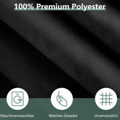 Duschvorhang 240x200cm Schwarz Anti-schimmel Wasserdicht PVC Antibakteriell
