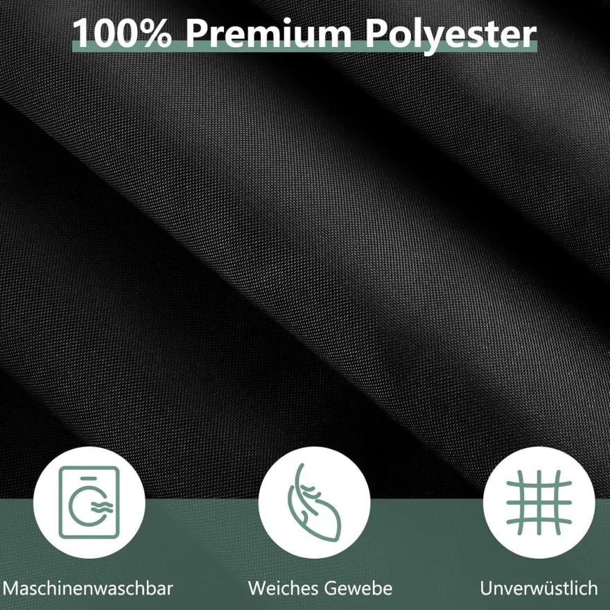 Duschvorhang 240x200cm Schwarz Anti-schimmel Wasserdicht PVC Antibakteriell