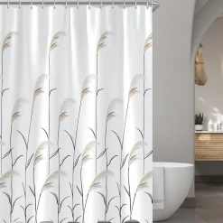Duschvorhang 150x180cm Weizenohr Antischimmel Wasserdicht Polyester Badevorhang