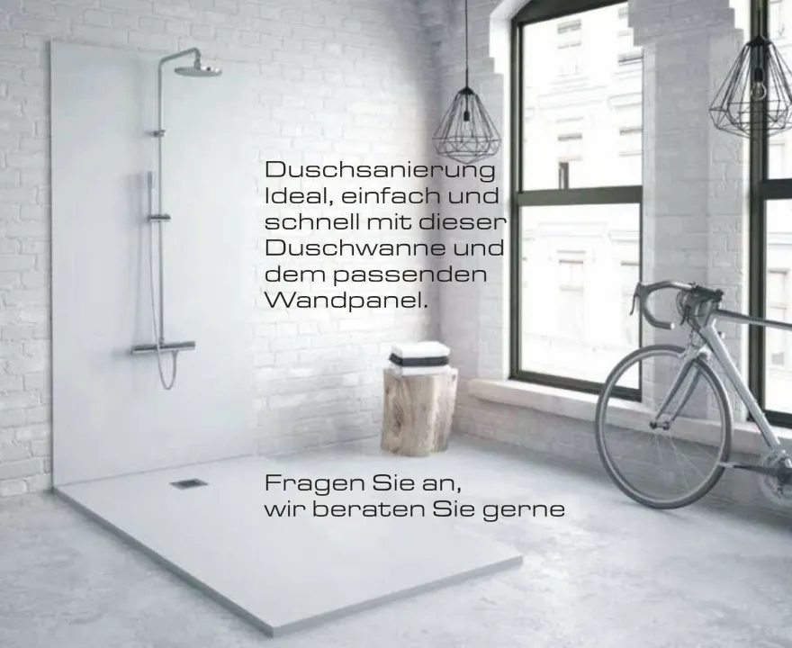 Duschwanne 85x140x3 cm flach Mineralguss 15 versch Farben für bodentiefe Dusche