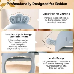 Dzpuhuojz Beißring Baby 2 Stück, Zahnungshilfe ab 3 Monate, Handschuh