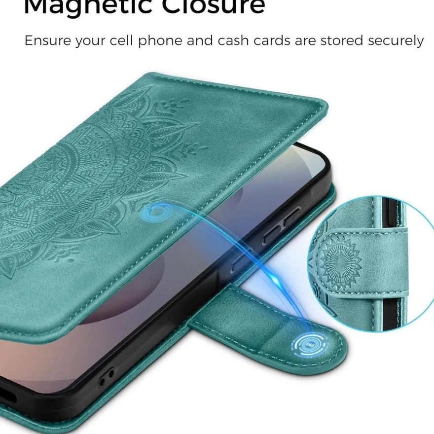 EASDNB Handyhülle für Samsung Galaxy S25 Ultra, Premium Flip Wallet Lederoptik