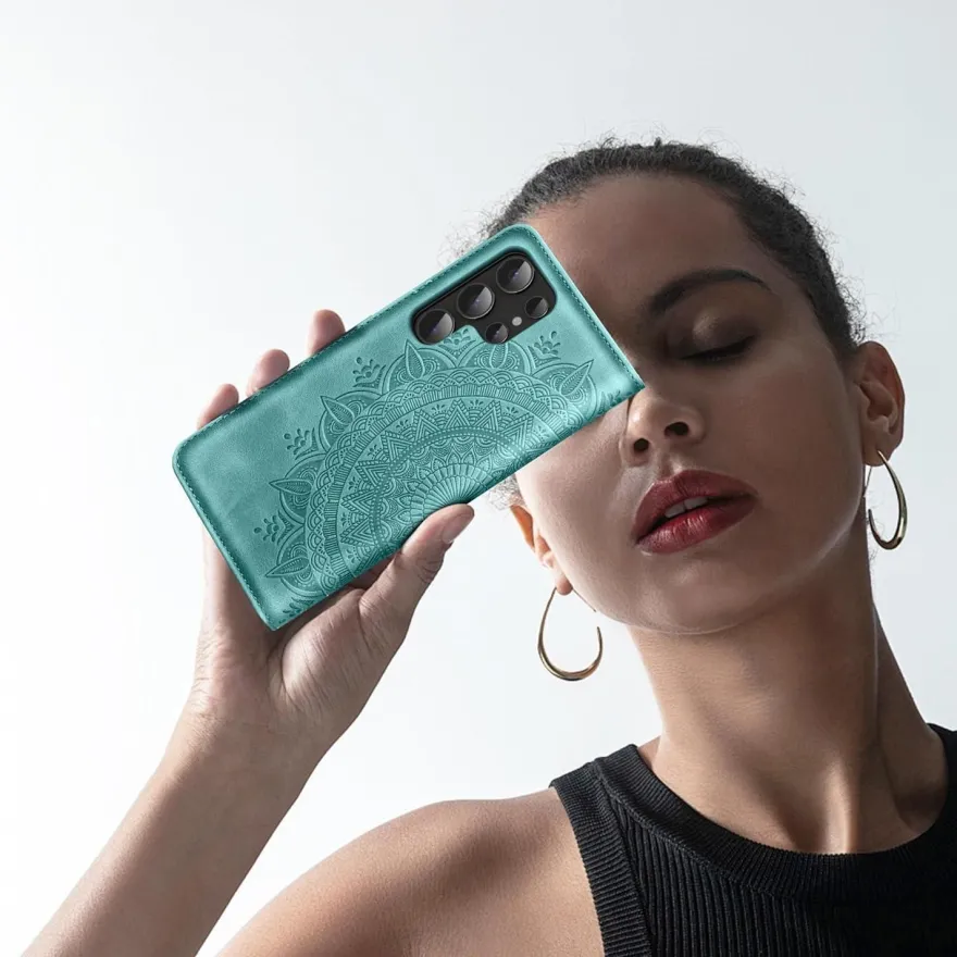 EASDNB Handyhülle für Samsung Galaxy S25 Ultra, Premium Flip Wallet Lederoptik