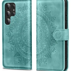 EASDNB Handyhülle für Samsung Galaxy S25 Ultra, Premium Flip Wallet Lederoptik