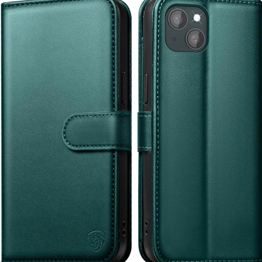 EASDNB iPhone 13 Klapphülle Grün mit RFID Schutz