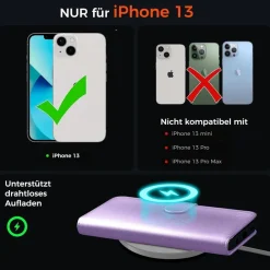 EASDNB iPhone 13 Klapphülle 6 Kartenfächer RFID Blocker
