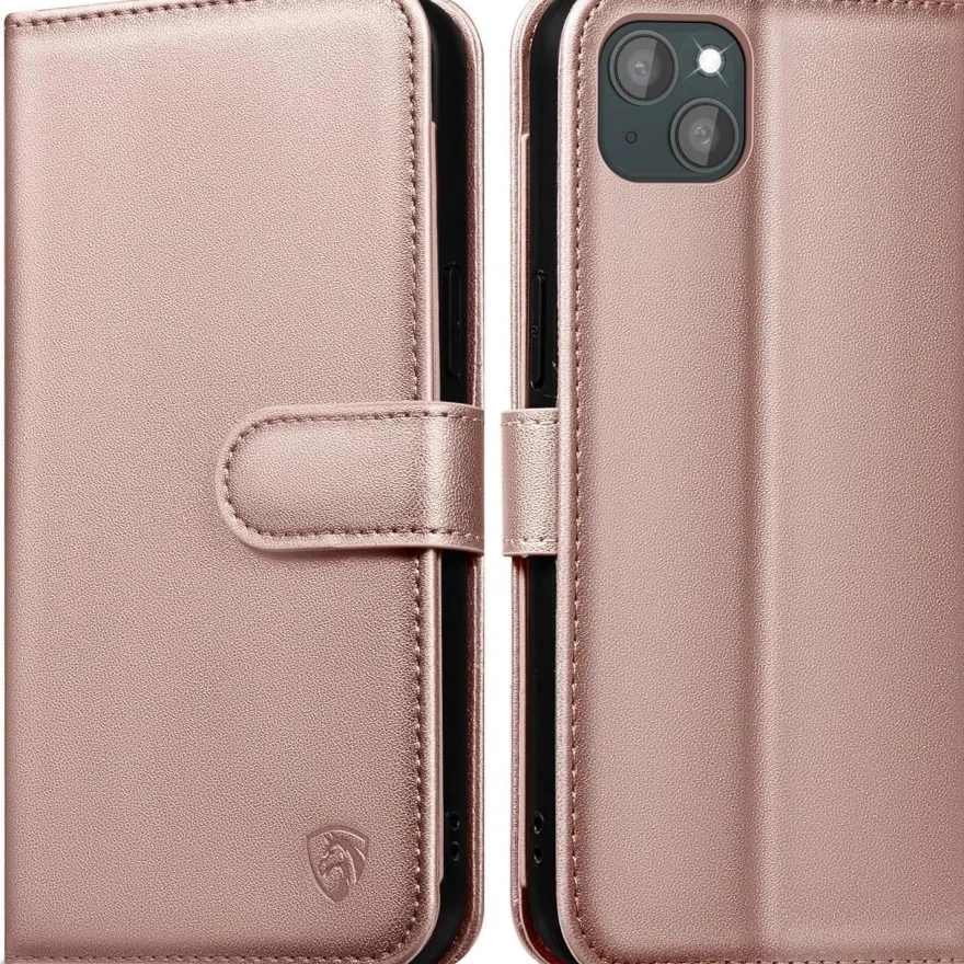 EASDNB iPhone 13 Klapphülle Roségold 6 Karten
