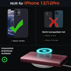 EASDNB iPhone 12/12 Pro Hülle Weinrot