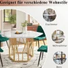 Easexcy Sechseckiger Marmor-Esstisch mit goldenem Ast-Gestell - Elegant für