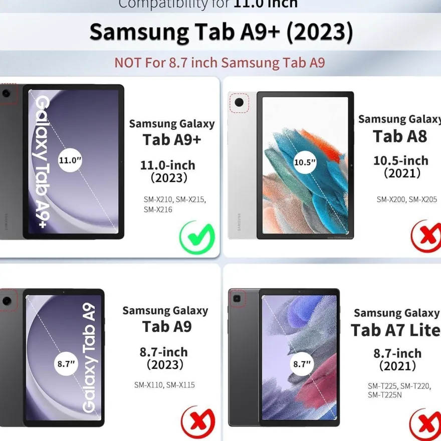 EasyAcc Hülle Samsung Galaxy Tab A9+ 11 Zoll Navy Blau