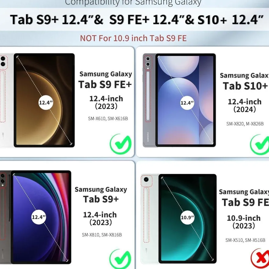 EasyAcc Hülle S10+ S9 Plus S9 FE+ 12.4 Zoll Schwarz