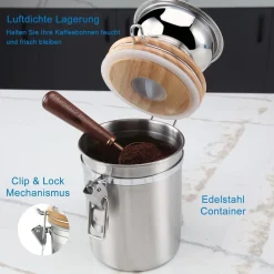 Easyworkz Manuelle Kaffeemühle Edelstahl Einstellbar Espresso Silber