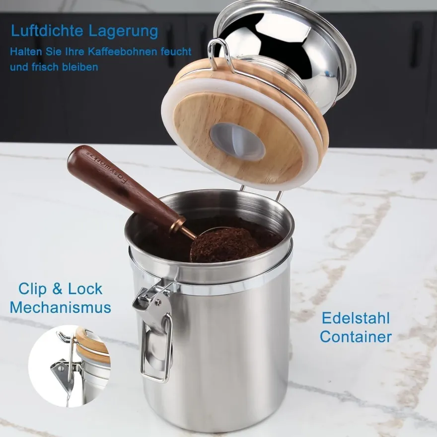 Easyworkz Manuelle Kaffeemühle Edelstahl Einstellbar Espresso Silber
