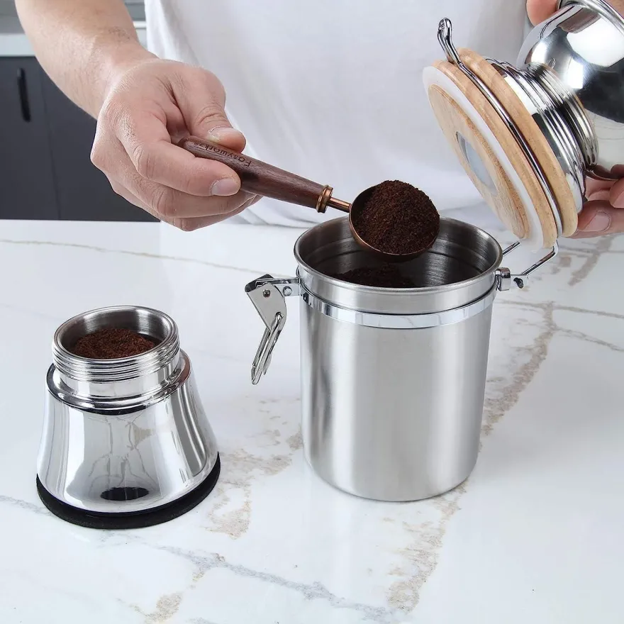 Easyworkz Manuelle Kaffeemühle Edelstahl Einstellbar Espresso Silber