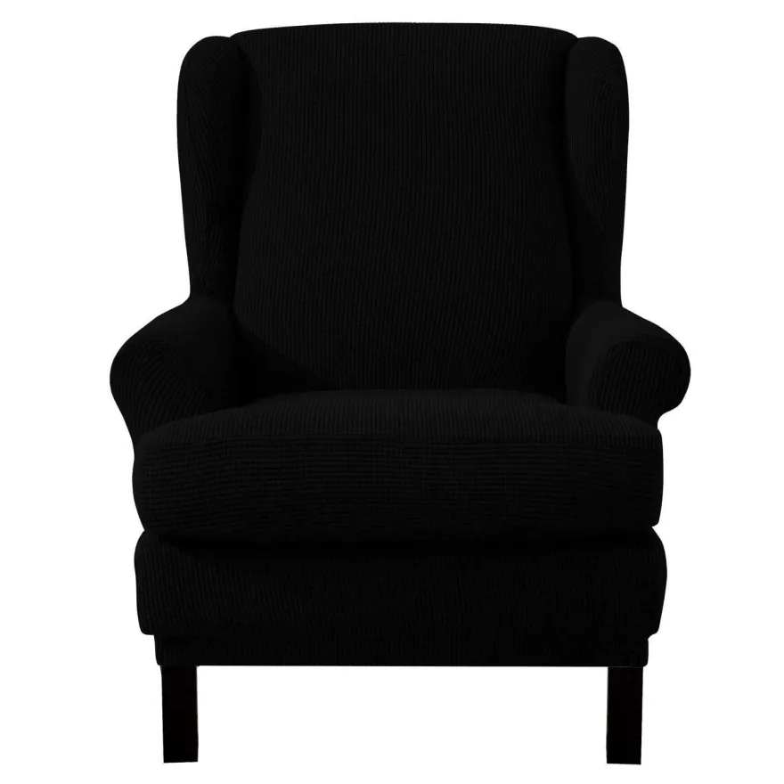 EBETA 2-teiliger Ohrensesselbezug aus Jacquard-Stretch, elastisch, waschbar
