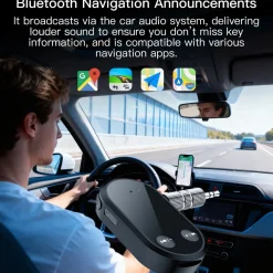 E25C 2in1 Bluetooth 5.0 Audio Empfänger AUX 3,5mm Adapter mit TF Slot, Kabellos Musik